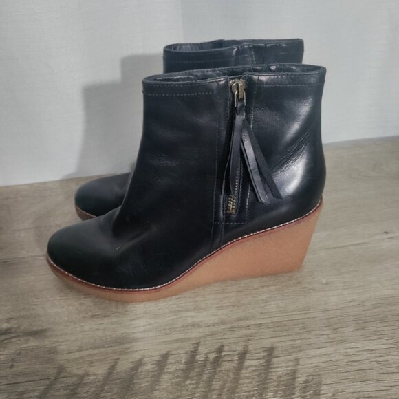 Cole Haan Women's Black Auden Short Waterproof Wedge Ankle Boot Bootie 10B - Picture 1 of 11